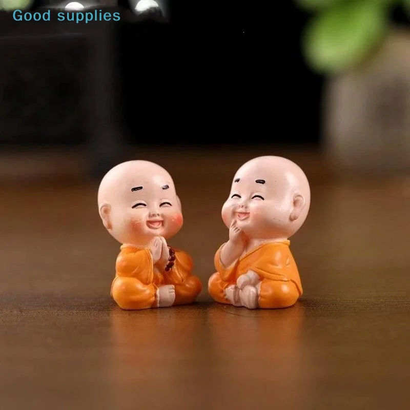 nimbleSmall Resin Monk Ornaments Creative Adorable Styles Mini Figurines for Garden Terrarium Home Office Desktop Decorobject