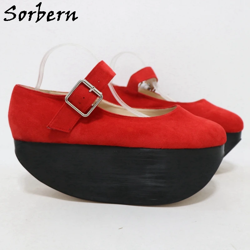 

Sorbern Mary Jane Flatform Women Pump Shoes Eu46 Round Toe 8Cm High Heels Drag Queen Unisex Custom Multi Colors