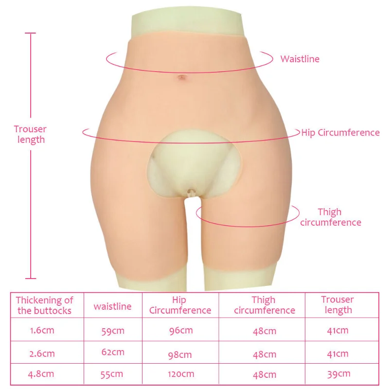 Silicone Hip Pants Underwear Sexy Butt Hip Up Enhancer Open Crotch Costume for Large-scale Events and Performances