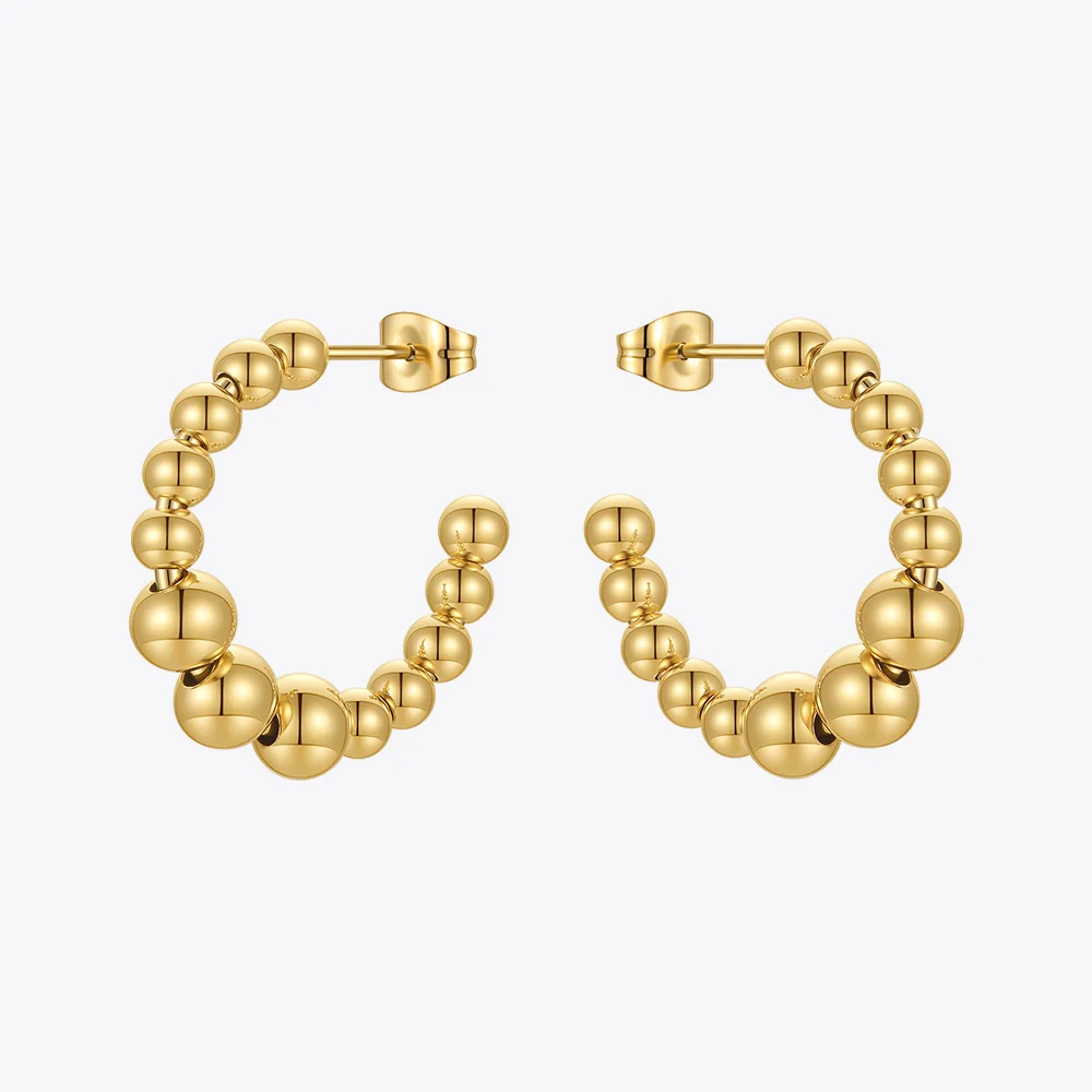 

ENFASHION Beaded Earrings For Women Geometric Earring Gifts Stainless Steel Earings Gold Color Fashion Jewelry Kolczyki E221350