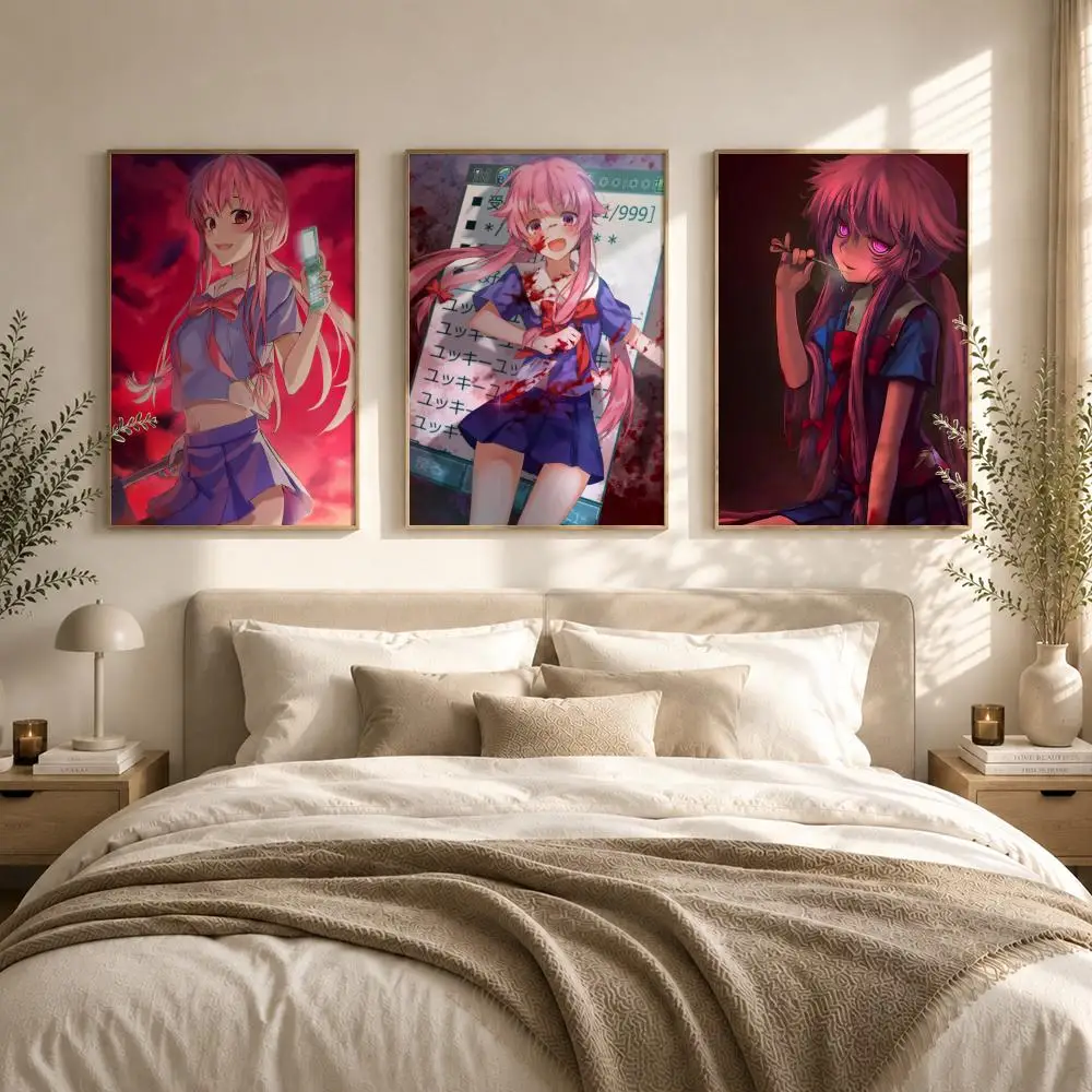 Anime Figure Mirai Nikki The Future Diary Poster HD art sticky wall waterproof home living room bedroom bar aesthetic decoration