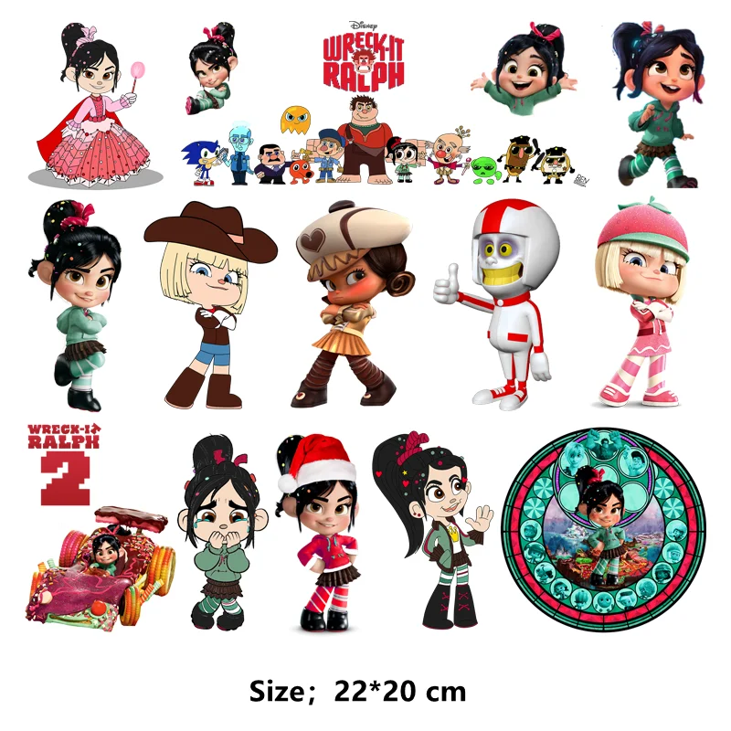 Disney Clip Art WRECK IT RALPH Vanellope fusible clothing patches iron on transfer DIY Sewing Decoration Clorhing stickers