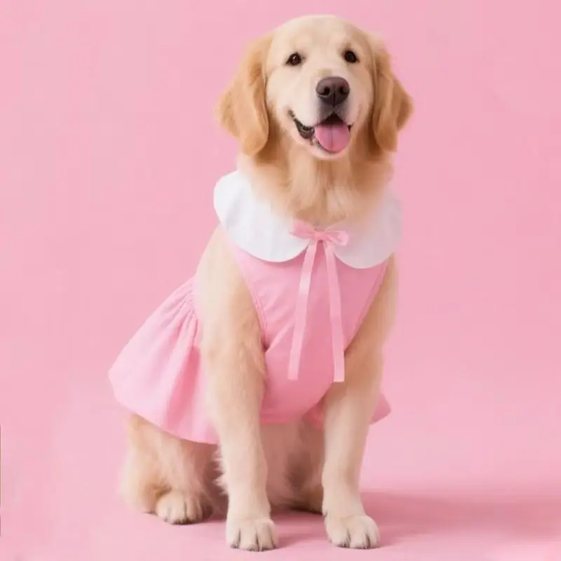 Summer Pet Dog Clothes Dress Poodle Schnauzer Border Collie Samoyed Husky Labrador Golden Retriever Big Large Dog Clothing Skirt