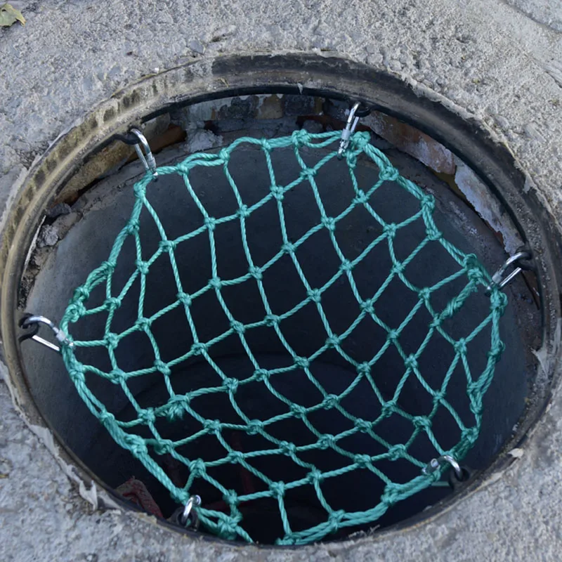 Manhole safety rope netting Well cover net sewer protection net Manhole Cover Anti-Fall safety sewage well inspection mesh