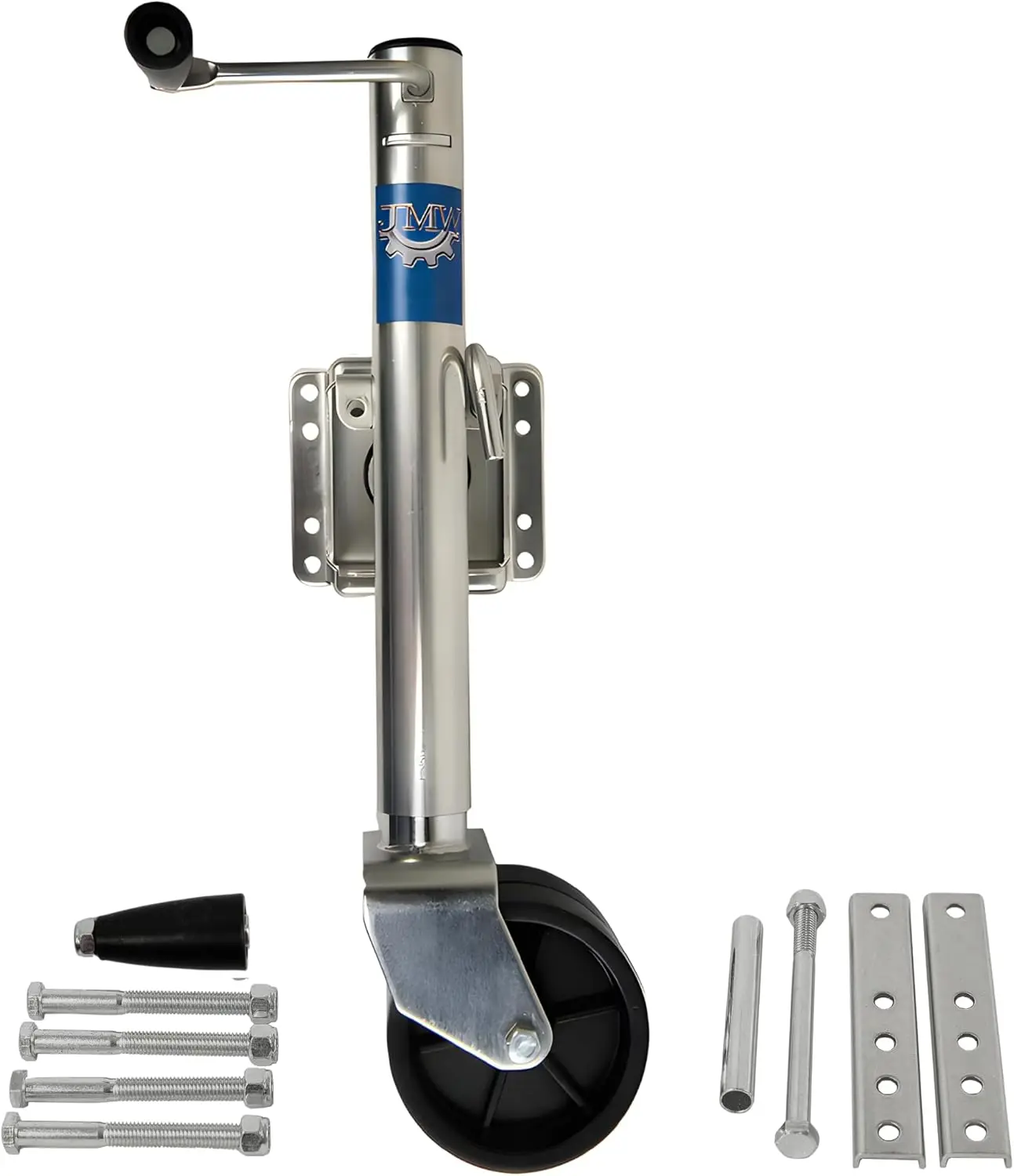 

2000lbs Trailer Jack with Double Wheel, Adjustable 12" Lift Travel for Boat RV Utility, Swivel Tongue Towing