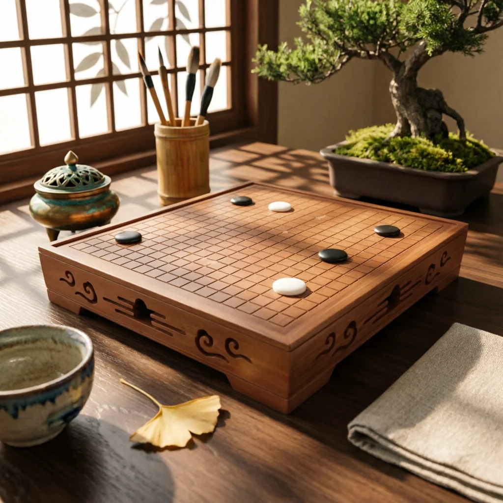 chinese-chess-and-weiqi-set-gift-choice-2-in-1-chess-board-wooden-weiqi-board-double-sided-use-storage-drawer-for-adults