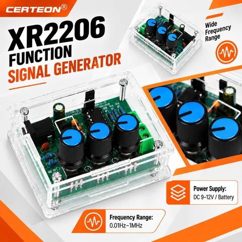 XR2206 Function Generator Signal Generator Kit DC 9V-12V 0.01Hz-1MHz Sine Triangle Square Wave Adjustable Frequency DIY Module