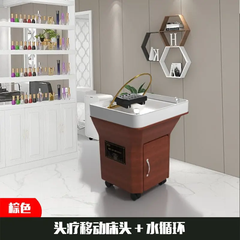 

Hair Salon Water Circulation Fumigation Hair Physiotherapy Basin Barber Shop Movable Head Treatment Basin