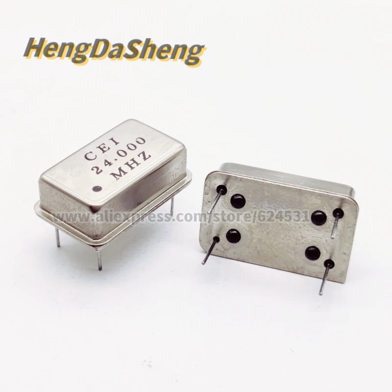 5pcs 24MHZ 24M 24.000MHZ In-line active crystal OSC DIP-4 rectangular clock vibration full size