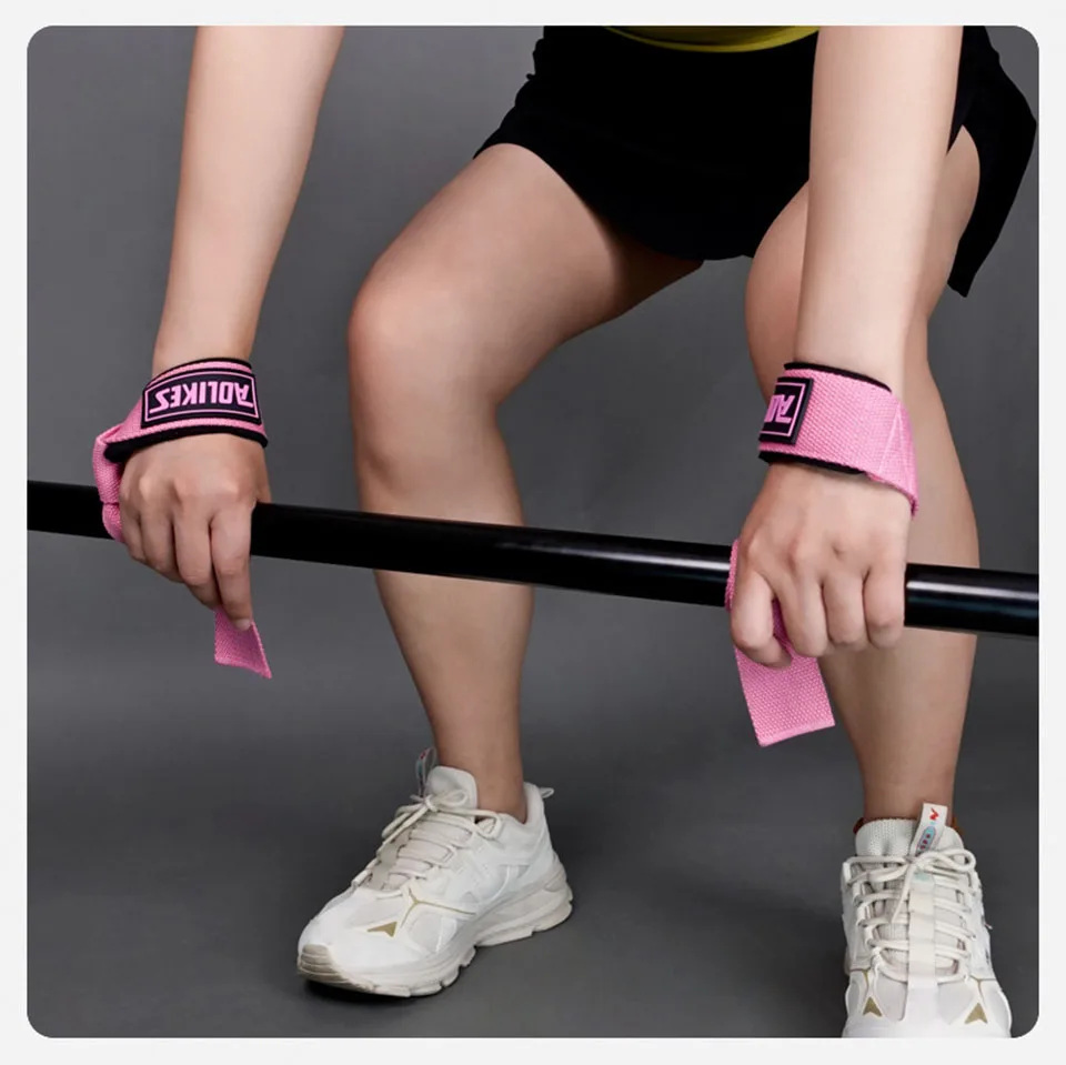 AOLIKES 1 Paar Gewichthebergurte, rutschfeste Silikon-Hebe-Handgelenkschlaufen, Kraft, Kreuzheben, Crossfit-Handgriffe, Handgelenkstütze – Detail 17