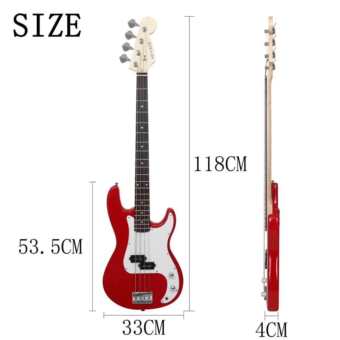 HK·LADE Bass Guitar 4 String 20 Frets Electric Bass Guitar Guitarra With Amp Bag Strap Necessary Bass Guitar Parts & Accessories