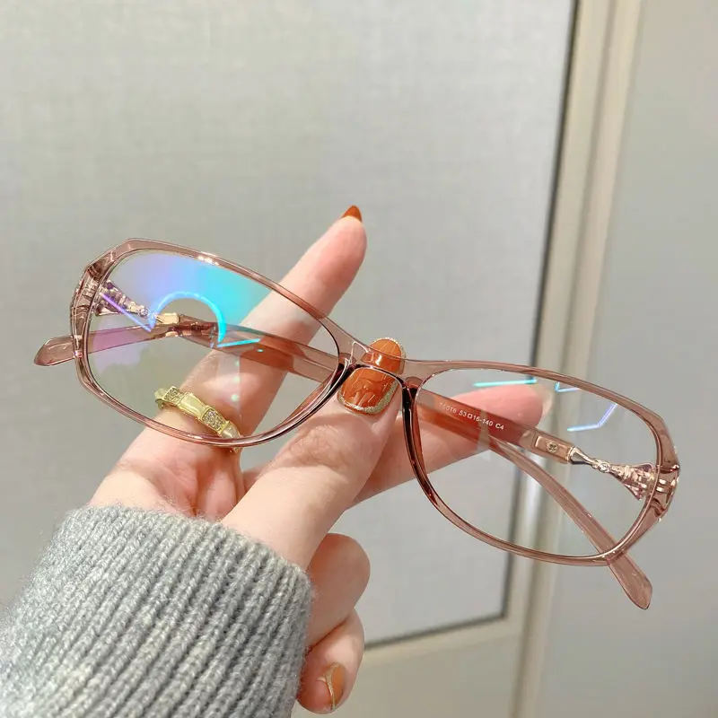 

Women New Stylish HD Anti Blue Light Prescription Glasses Ultra Light Square Frame Slim Face