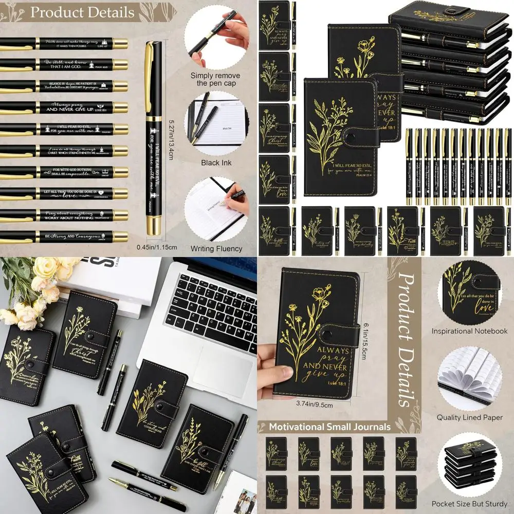 สมุดโน้ตหนังคริสเตียนพร้อมปากกา - ของขวัญคริสต์มาสที่เหมาะสำหรับผู้เข้าโบสถ์และกลุ่มศึกษาพระคัมภีร์