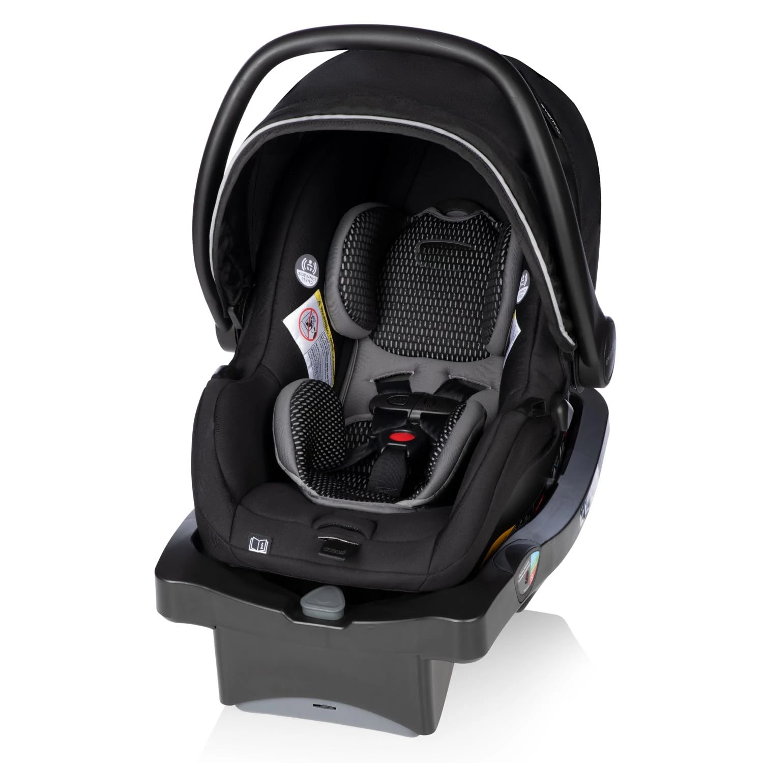 Infant Car Seat with FreeFlow Fabric, SafeZone and Load Leg Base Black