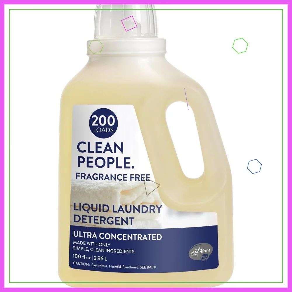 

Eco-Friendly Liquid Laundry Detergent - Recyclable Packaging, Stain Fighter, Ultra Concentrated, Fragrance-Free, 200 Loads