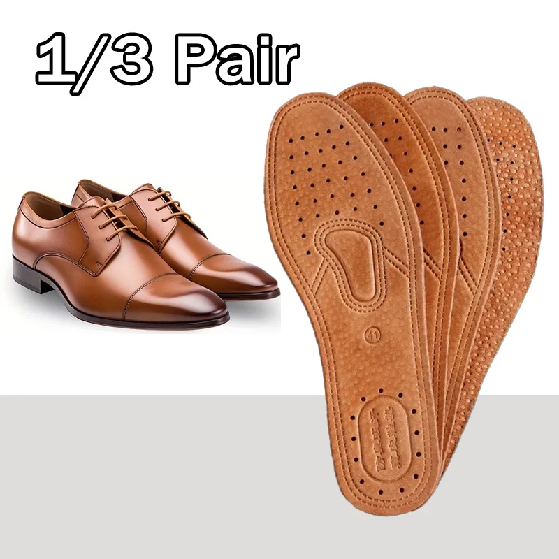 1/3 Pairs Breathable Deodorant Sports Casual Shoe Pads - Break in And Conform To The Shape of Feet Genuine Leather Shoe Insoles
