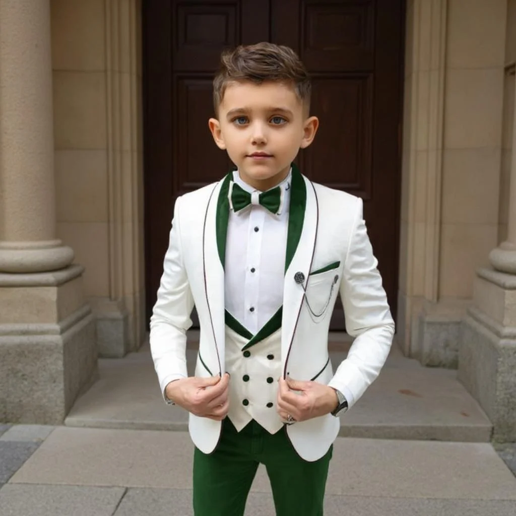 Boy Suit 3 Pieces Casual Jacket with Vest Pants Wedding Kids Tuxedo Party Child Formal Blazer 3-16 Years Olds Custom Made