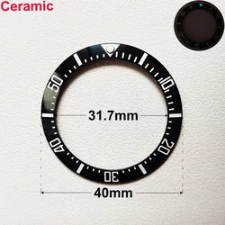 40mm * 31.7mm Ceramic Watch Tilt Bezel Insert Fit 42mm to 44mm Diving GMT Yacht Sea Dweller Watch Cases Watch Ring Accessories