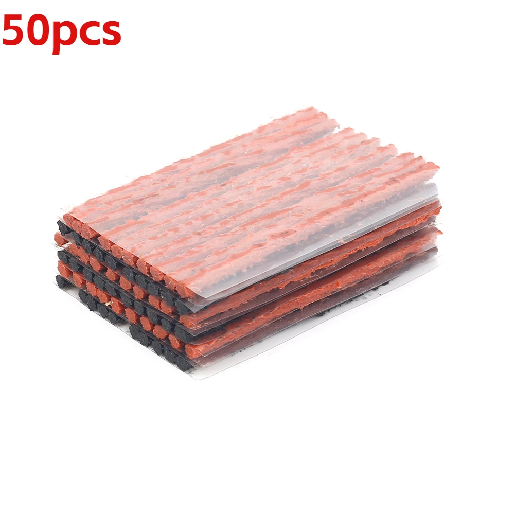 

50PCS Car Tire Patch Adhesive Strips Tubeless Tire Repair Rubber Strips Emergency Plugs Seal Tape for Auto Motorcycle