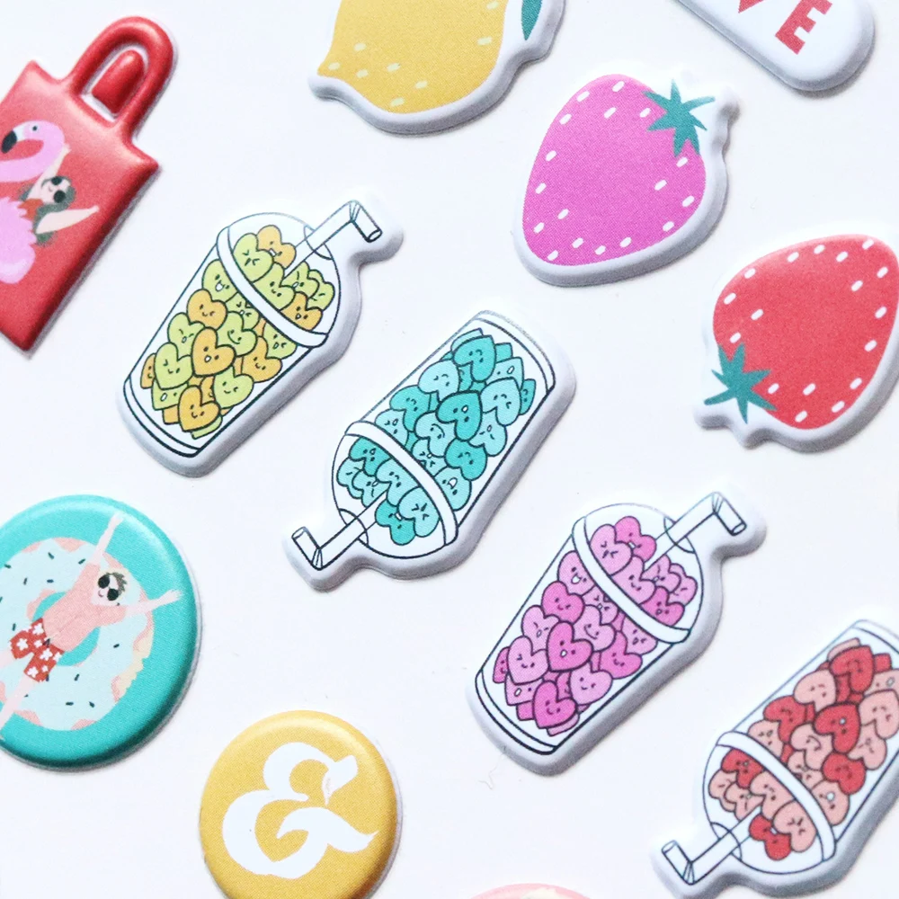 Creative Path Puffy Mini Scrapbooking Journaling Sticker Wiederverwendbare Kleine Vase Stern Herz Motivierende Sätze Deko-Sticker – Detail 6