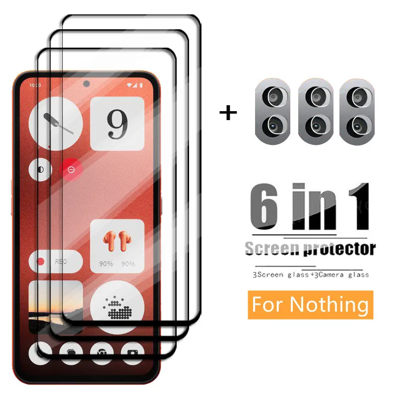 6in1 For Nothing CMF Phone1 Full Cover Tempered Glass Nothing CMF Phone1 Screen Protector Phone Lens Film Nothing CMF Phone1
