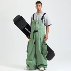 Outdoor Sport Mountain Women Ski Trousers Winter Waterproof Man Snow Suspender Pants Windproof Hiking Snowboard Ovearall Clothes