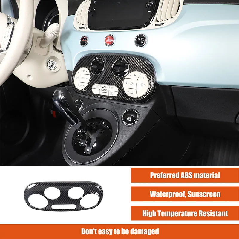 AC Switch Decor Frame Center Console AC Control Bezel Cover Dashboard AC Switch Panel Trim Sticker For Fiat 500 312 2016-2026
