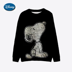 Snoopy Cartoon Anime Women Pullover Spring Autumn Women O-neck Hoodie 2024 New Fashion Oversized Couple Sweatshirt Tops ﻿