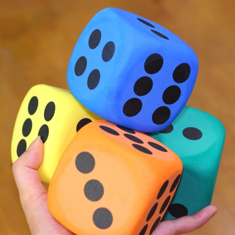 Grands dés en mousse avec points noirs, dés colorés à six faces, aides à l\'apprentissage, dés de jeu pour compter les maths fuchsia, 80mm