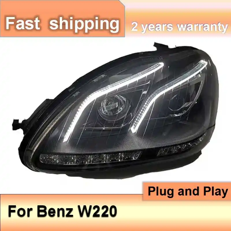 Car Accessories for BENZ W220 Head Light 1999-2005 Mercedes S320 S350 Headlamp DRL Turn Signal High Beam Projector Lens