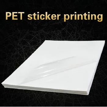 Película de vinilo autoadhesiva transparente para impresora láser, etiqueta adhesiva de Pet, impresión impermeable, A4, 50 hojas, 21x29,7 cm