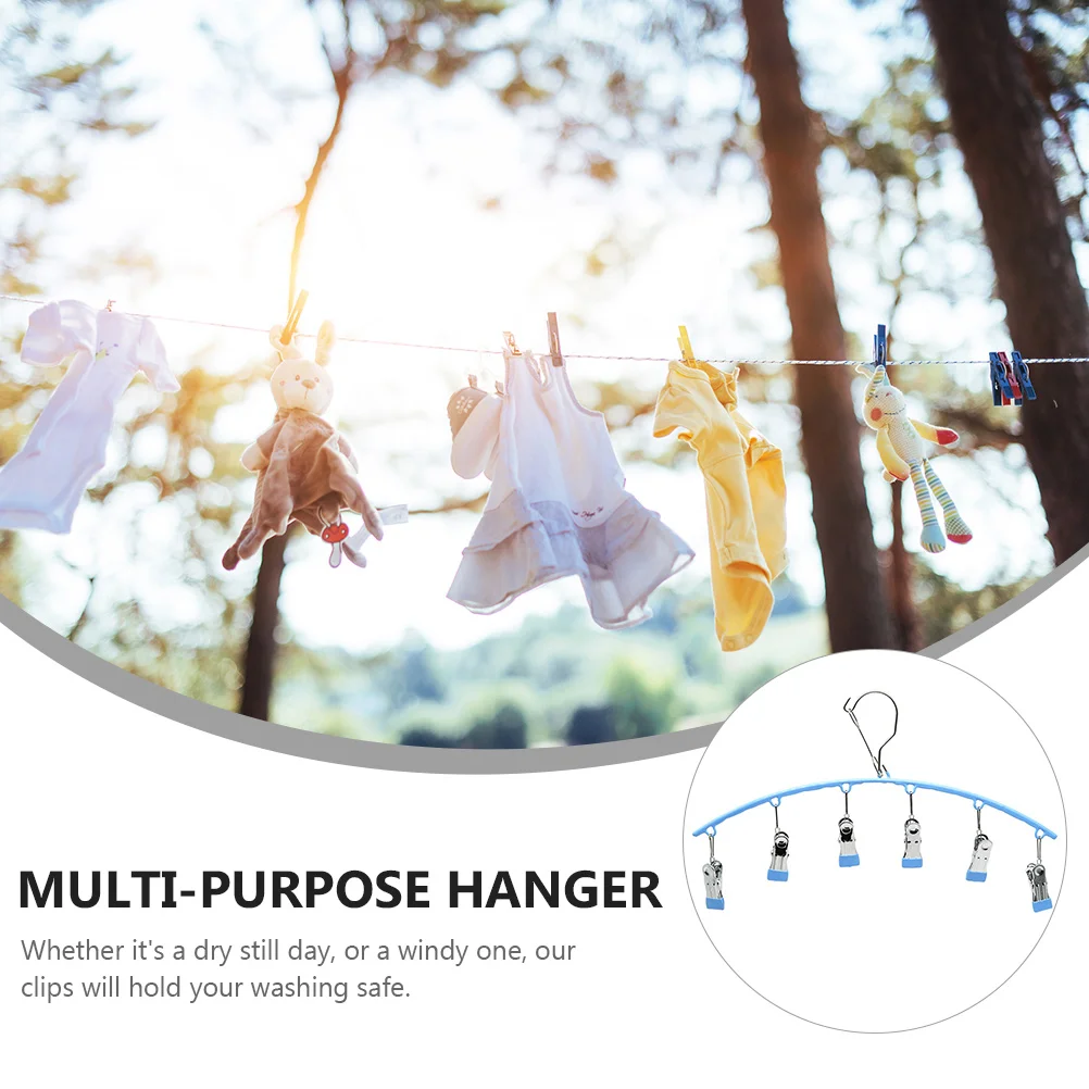 

Sock Drying Rack Windproof Hanger Clips Stainless Steel Clothes Hangers Multi Functional Racks Portable Arc Underwear