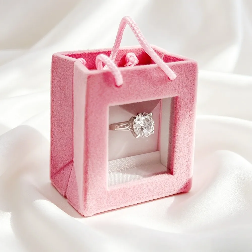 Wedding Christmas Jewelry Box Storage Mini Crown Snowflake Bell Rings Box Romantic Portable Flannel Jewelry Organizer