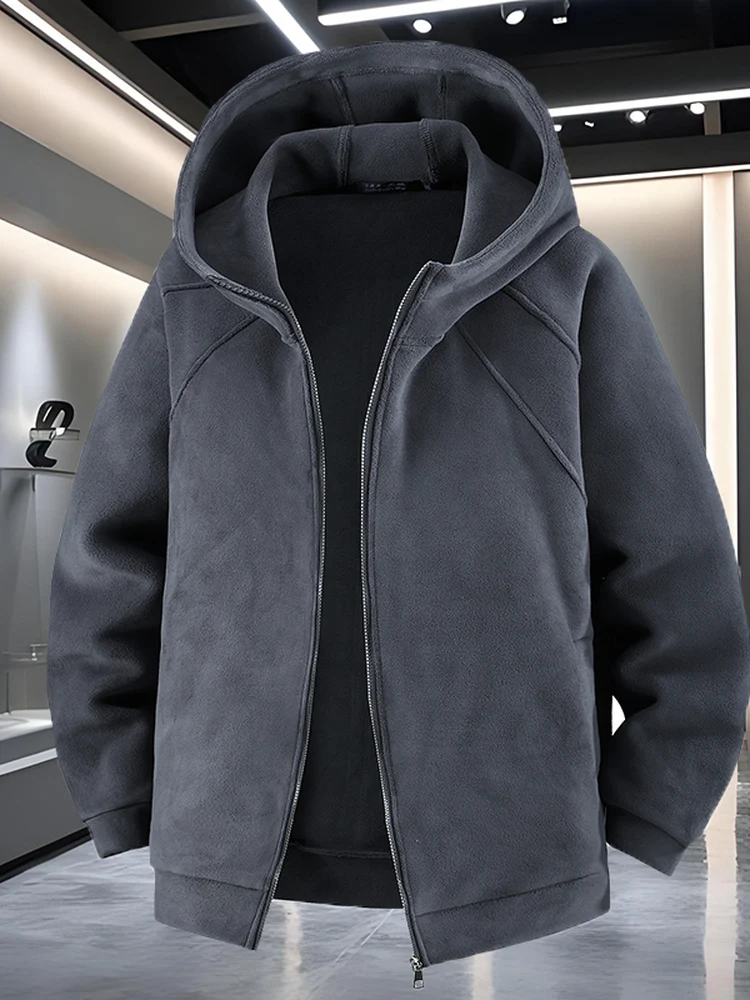 

Мужская утепленная флисовая куртка Extra Large 360 Pou с двусторонним флисом, осенне-зимняя, теплая, из хлопка, ветрозащитная