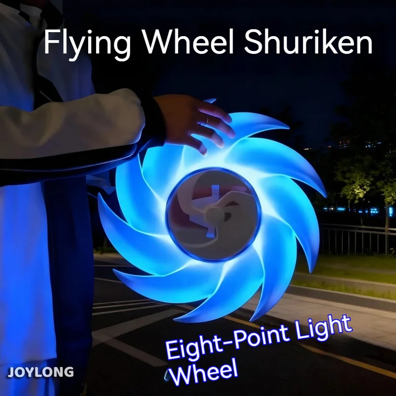 Anime Peripheral Eight Light Wheel Luminous Spinning Creativity Toys Boys Birthday Surprise Gift Light‑Up Rotating Plaything