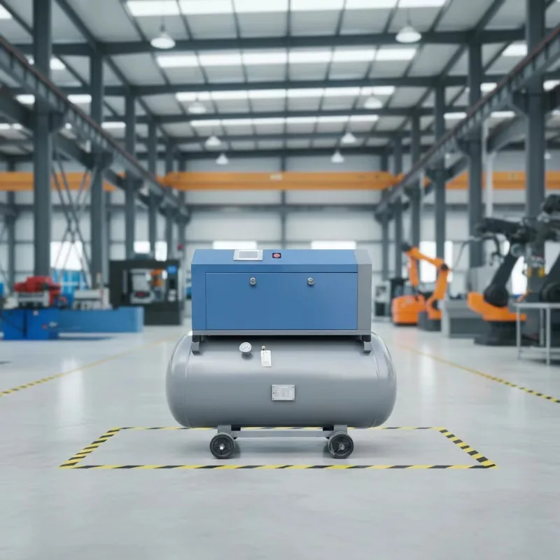 Customized 3-In-1 Air Compressor 4Kw/5.5Kw/7.5Kw All in One 8 10Bar Industrial Rotary Screw Air Compressor With Tank and Dryer