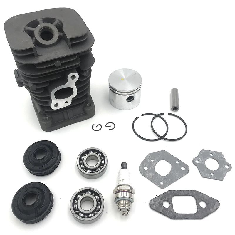 41.1mm Chainsaw Cylinder and Gasket Piston Assy Spark Plug Grooved Ball Bearing Kit for Partner 350 Partner 351