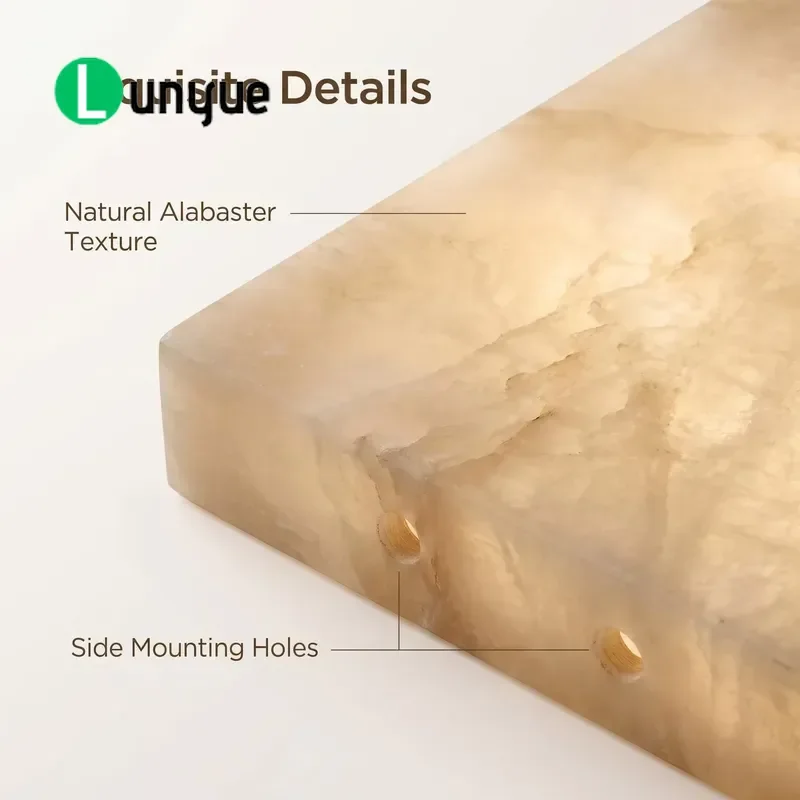 Postmodern Minimalist Full Copper Square LED Ceiling Light Luxury Marble 15W AC IP33 3000K for Bedroom Living Room