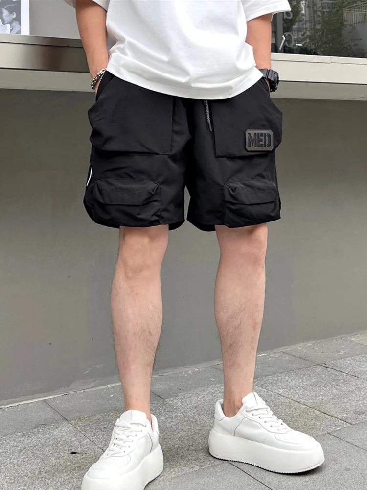 

Мужские летние спортивные брюки-карго с пятью карманами, быстросохнущие, прямого кроя, повседневные, молодежные, однотонные