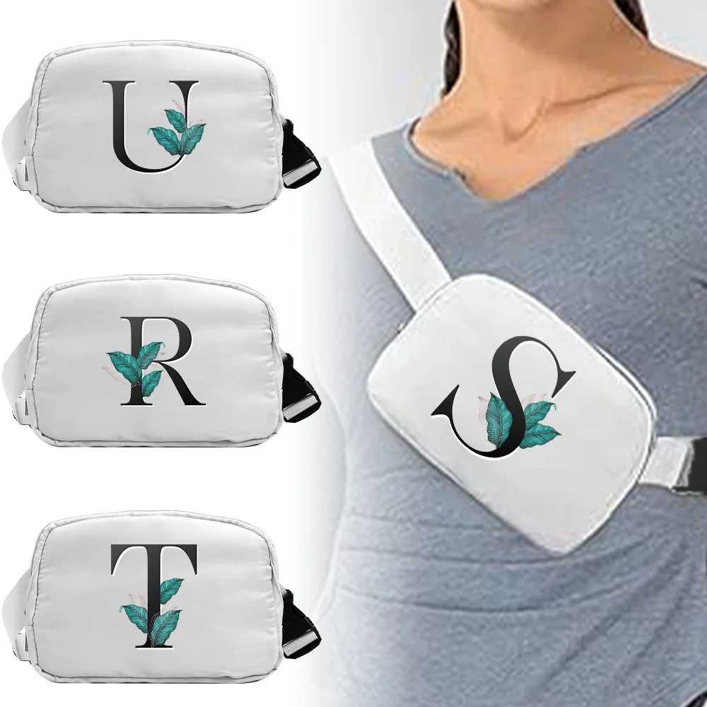 

Поясная сумка с узором в виде листьев, портативная, для мобильного телефона, большая вместимость, для активного отдыха, спортивная, на молнии, для бега, езды на велосипеде, унисекс