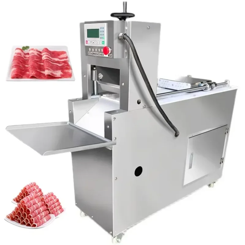 Industrial multi-function automatic electric numerical control mutton roll rice cake steak frozen meat cutting machine