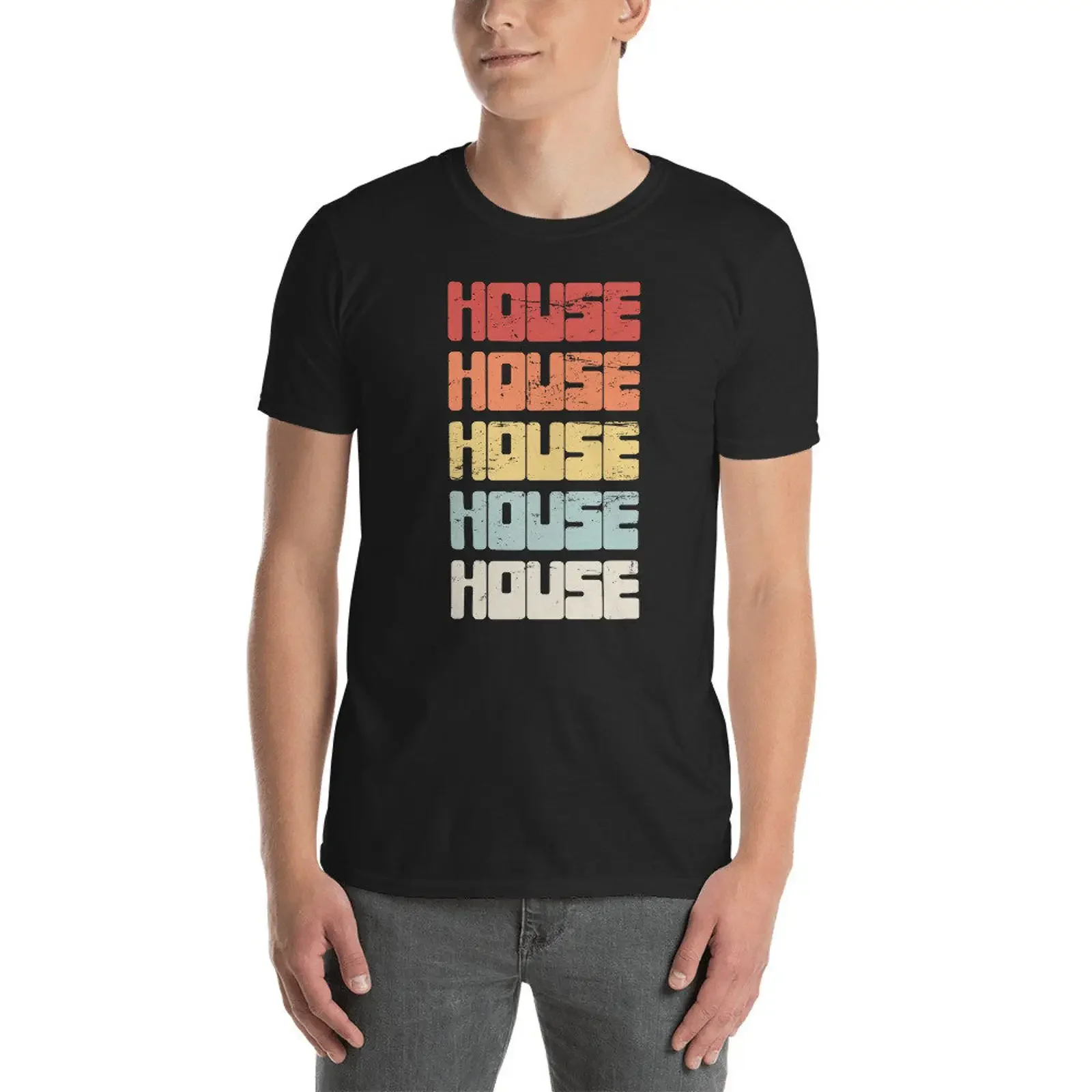 Electronic House Music T Shirt EDM Festival Raver vintage Washed designer clothes Versatile homme Slightly Stylish Stretched