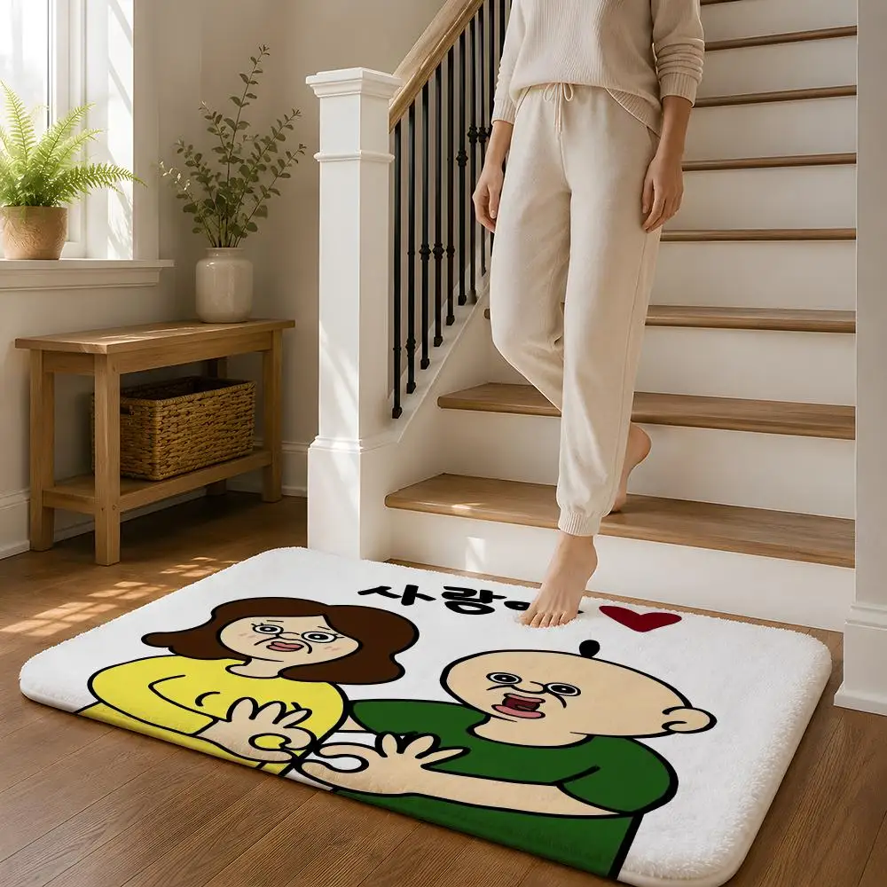Funny Bbangbbangs Diary Floor Mat Flannel Rug Non Slip Absorbent Soft Washable For Entryway Hallway Bathroom Kitchen Decor