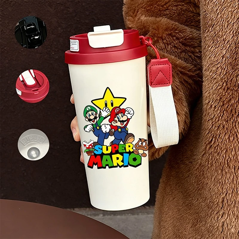 

Super Marios Bro Thermos Cup Boy Cartoon Anime Water Bottle Men Women Fashion Stainless Steel Coffee Cups Gym Sports Bottles