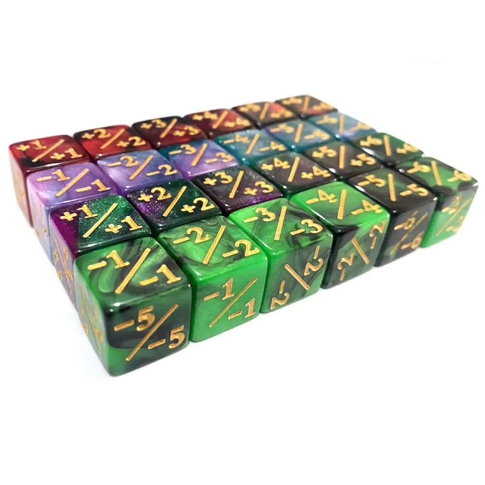 10pcs/set Six Sided Polyhedral Dices Acrylic Material Cubes Shape Game Dices Multifunction +1/+1 Dice Learning