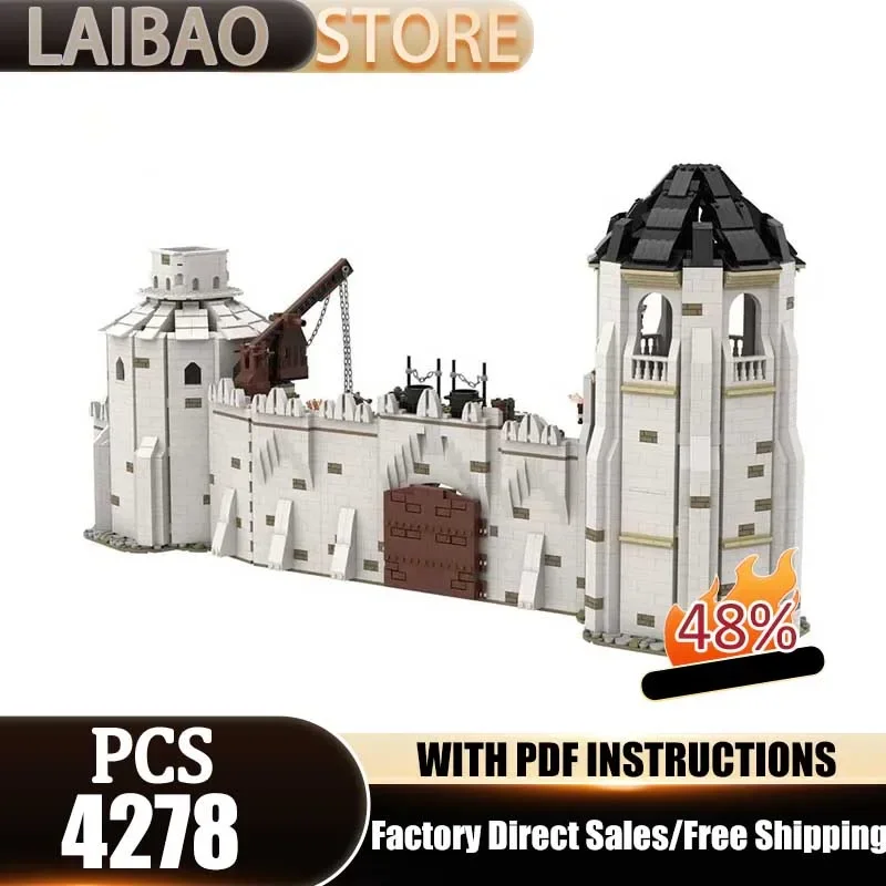 Magical Rings Moc Building Blocks Movie Scene Southern Gate Model Castle Bricks DIY Assembly Street View Toys  Gifts