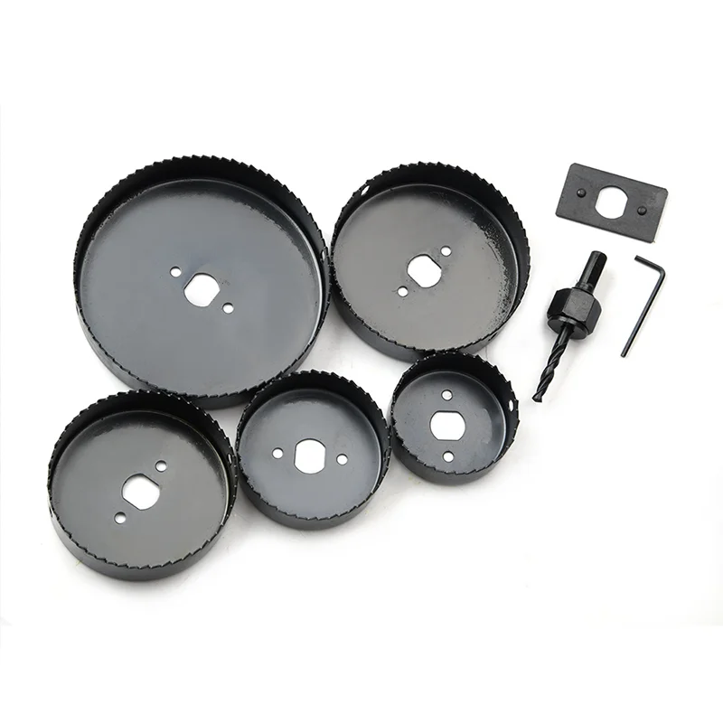 11PCS Hole Saw Kit with Plastic Case - Carbon Steel Wood Metal Gypsum Board Drill Opener Set with 3 Accessories (19mm-64mm)