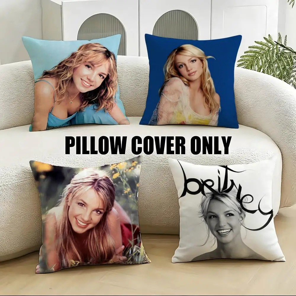 Celebrity-Britney SpearsS Cushion Cover 4Pcs Soft Plush Throw Pillow Covers 40x40 45x45 for Sofa Bedroom