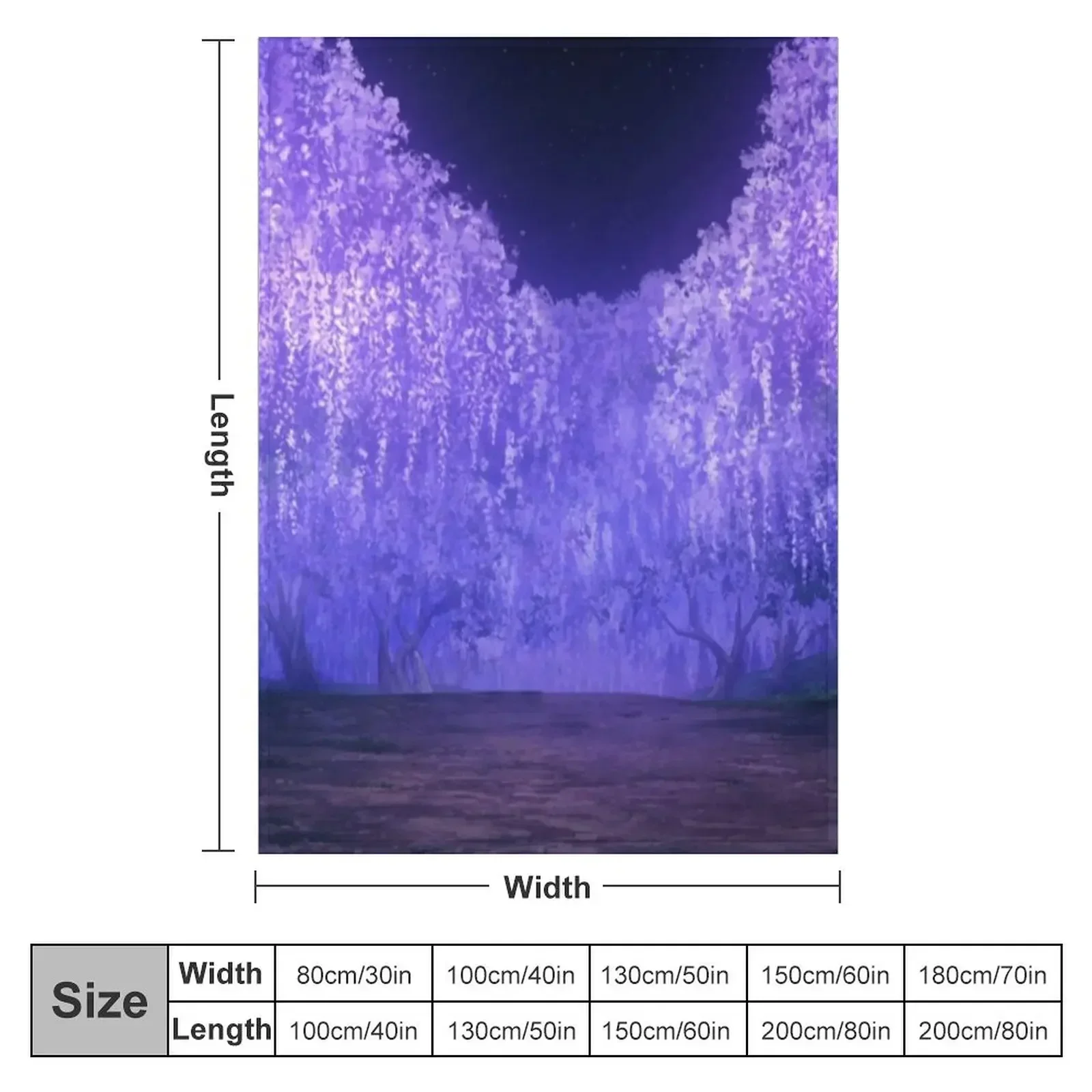 Wisteria anime lavender purple forest Throw Blanket Multi-Purpose Moving Bed Fashionable Blankets