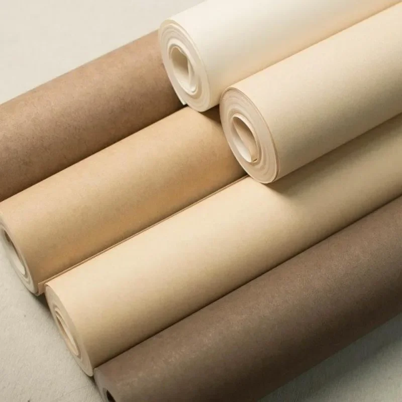 Coffee Color Beige Pure Color Plain Non-woven Fabric Wallpaper Living Room Bedroom Renovation scandinavian Dark Color Wallpaper